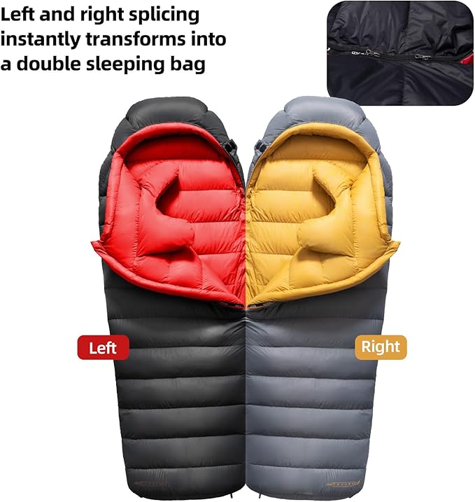 Down Sleeping Bag for Adults 620 Fill Power 0 Degree Sleeping Bag Cold Weather Ultralight with Pouch for Backpacking Camping Hiking