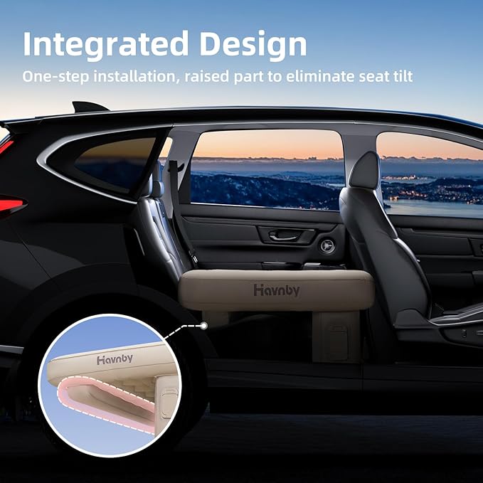 Inflatable Car Air Mattress for Back Seat Cozypad- Universal Fit SUV/Vehicle Bed Pad TPU Material with Rechargeable Built-in Pump Portable Camping &amp Travel Mattress