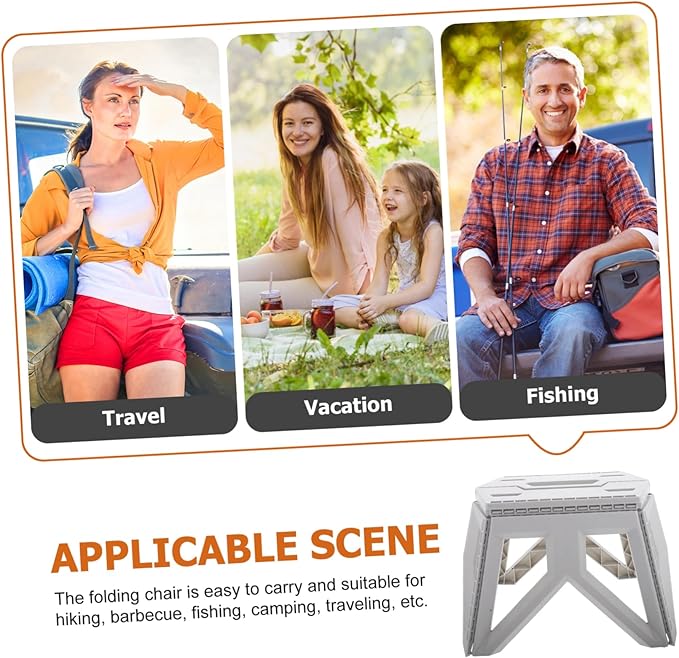 PRETYZOOM Outdoor Folding Stool Compact Camping Chair Portable Folding Seat Step Stool for Adults Boys and Girls