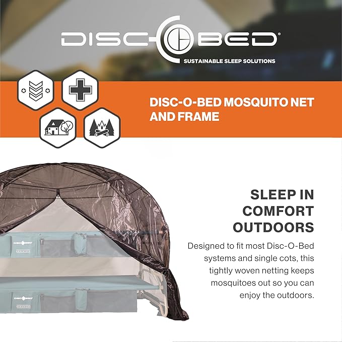 Disc-O-Bed Mosquito Net and Frame for Cam-o-Bunk Camping Cots Green