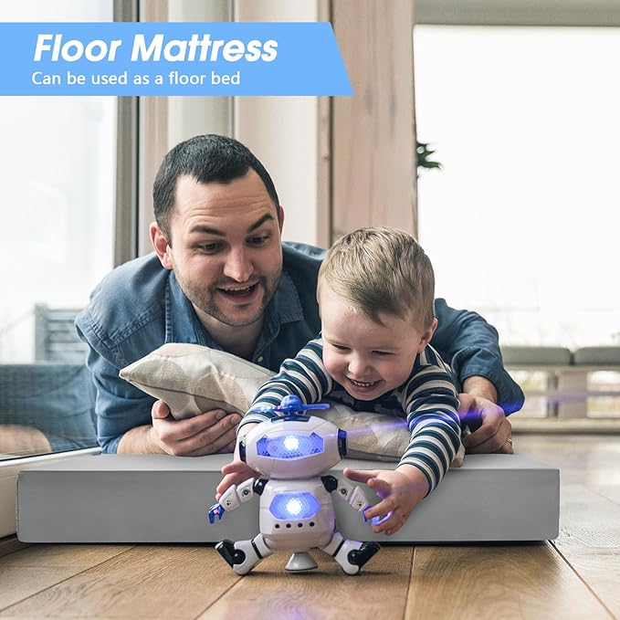 CYMULA Memory Foam Camping Mattress Pad3inch Sleeping Pad for CampingNon-Slip Bottom Floor Cot Car Mattress Bed with Retaining Portable Roll up Mattress Pad Mat for Travel Truck Guest Bed Tent