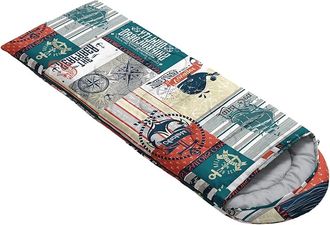Kids Sleeping Bag for Boys GirlsBohemian Cowboy Print-Lightweight Warm Portable Outdoor Indoor-Waterproof Cold Weather Resistant Sleeping Bag for Camping Hiking