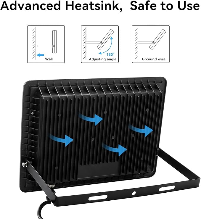 4Pack-250W LED Flood Light Outdoor27500lm LED Work Light with 6FT US PlugIP66 Waterproof Exterior Security Lights6000K Daylight White Outside Floodlights Slim design for Playground Yard Stadium