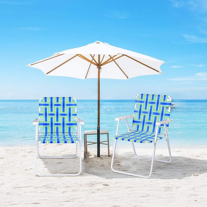 S AFSTAR Beach Chair Set of 6 Portable Folding Chairs with Stable Steel Frame &amp Comfort Armrest Load Bearing Up to 265 LBS Lightweight Lawn Chairs 6 PCS Camping Chairs for Outside Outdoor (Blu