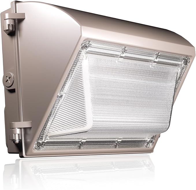 LED Wall Pack Light 60W 7800lm with Dusk to Dawn Photocell 5000K Daylight Wall Pack Outdoor Light Repalces 600W HPS/HID Light IP65 Waterproof for Stadium Yard Buildings Parking Lots
