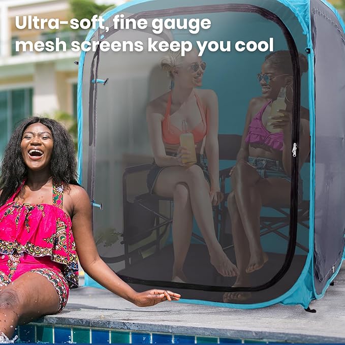 Under the Weather WeatherPod Original Shark Tank MyPod™ Mesh 1-2 Person Pop-Up Screen Pod - Keeps Out Bugs Mosquitos and Harmful UV Rays - UPF 50 for Maximum Protection from The Sun