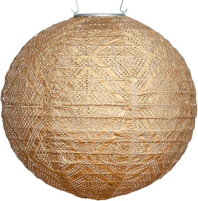 Allsop Soji Stella Market - 12 Handmade LED Outdoor Solar Lantern - Bronze