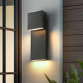 Modern LED Large Outdoor Wall Light 3000K 28W IP65 Waterproof Integrated LED Outdoor Wall Sconce Anti Rust Black Porch Lights Exterior Lighting Outside Lights Fixture for GarageBalconyBackyard 1PACK
