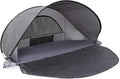 PICNIC TIME Manta Portable Beach Tent Fully-Assembled Pop Up Tent Beach Shade and Sun Shelter Instant Outdoor Shade with Carrying Bag for Outdoors and UPF50+ UV Protection (Gray with Black Accents)