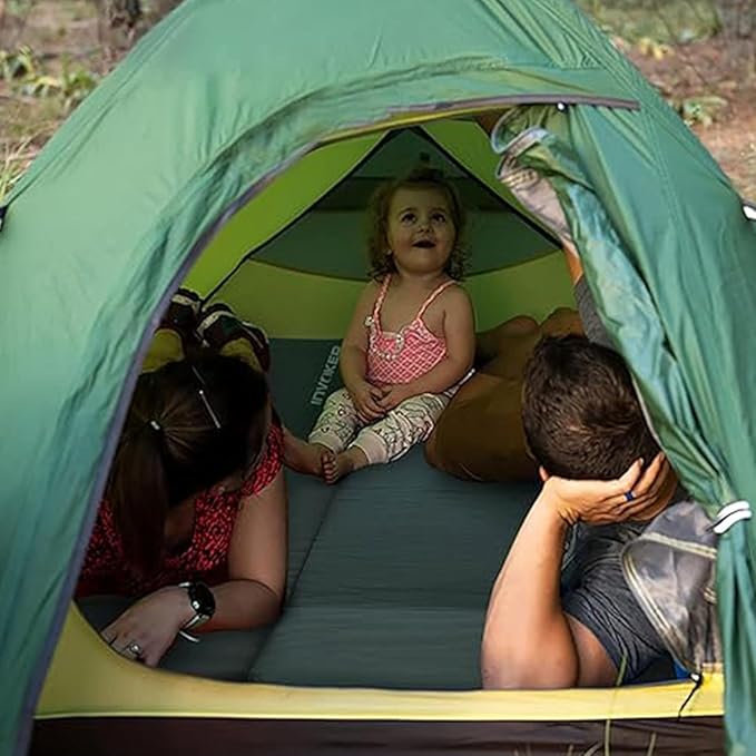 3.15 Self Inflating Camping Sleeping Pad Ultra-Thick Elasticity Foam Fast Inflating 4-Season Insulated Durable Camping Mat Air Mattress with Pillow for Tent Car Camping Traveling Green