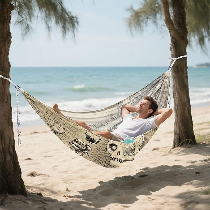 OTVEE Camping Hammock Bathtub Relax with Wine Portable Hammocks 500lb Upgraded Thickened Durable Single Hammocks with Tree Straps &amp Travel Bag for Camping Outdoor Indoor Patio Backyard