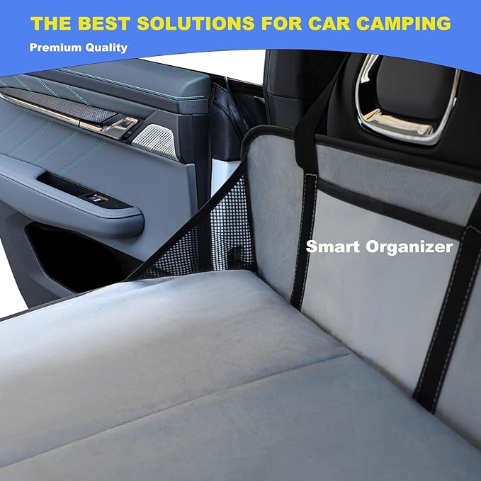(Gray) Car Camping Essentials Increase Trunk Space for Car Camping &amp Travel Fits Tesla Y/3SUV with Full Flat Cargo Like RAV4CRVX-TrailOutbackHighlanderKugaCherokeeEquinox