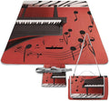 Music Note Piano Beach BlanketPortable Waterproof Picnic Blanket58.3''x 58.3'' Extra Large Picnic Mat for BeachCamping Grass Lawn Park Accessorie for Festival BBQ
