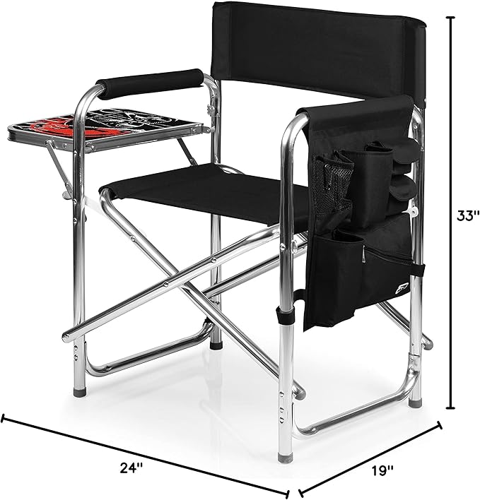 PICNIC TIME Star Wars Darth Vader Sports Chair with Side Table Beach Chair Camp Chair for Adults (Black) 36.6 x 18.5 x 32.9