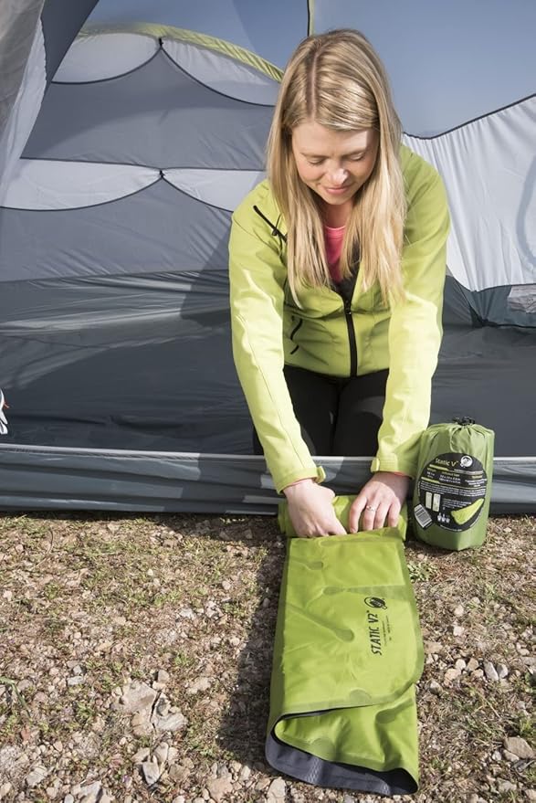 KLYMIT Static V2 Inflatable Sleeping Pad | Portable Ultralight Easy to Inflate Foldable Air Bed for Camping Backpacking &amp Hiking — Green