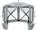 CLAM Pop Up Screen Tent Outdoor Camping Gazebo Canopy Adventure with Wind Panels 9' x 9' Gray