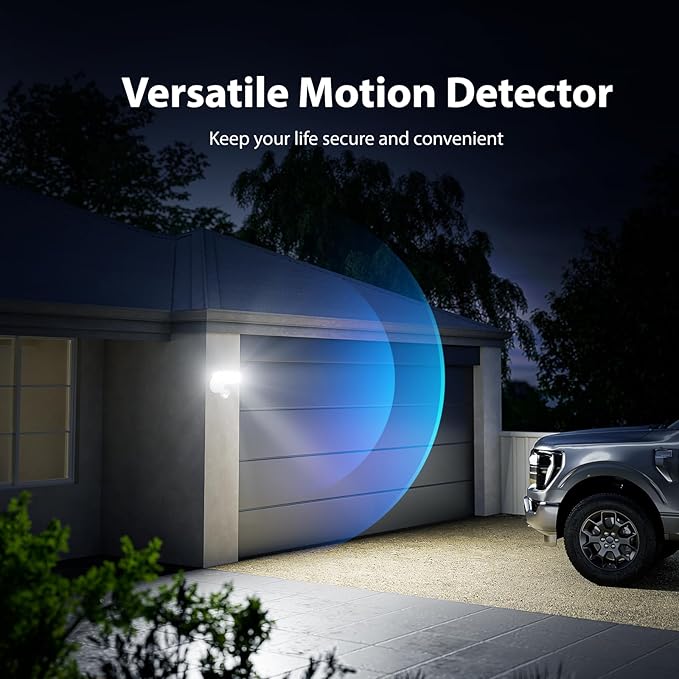 Onforu 75W LED Flood Light Motion Sensor Outdoor 7000lm Dusk to Dawn Flood Light Security Light with Three Head IP65 Waterproof Exterior Floodlight 6500k Wall Light for Entryway Stairs Yard Garage