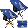 Portable Camping Chair 2 Pack 8 Seconds Quick Setup Folding Camping Chair Flexible 360° Rotation 3.8Lb Lightweight Travel Chairs for Easy Carry to Hiking Sporting Beach Blue