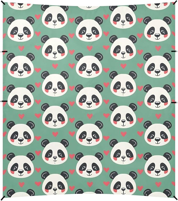 Camping Sun Shelters Panda and Red Heart Beach Canopy 126 * 110.2in