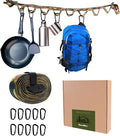 Camping Storage Strap Organizer for Campsite Backyard Garage Cam Buckle Strap with 15 Loops and 10 Carabiners RV Camping Tent Hanging Gear (Olive Green)