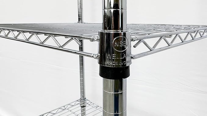 Commercial Chrome Wire Shelving Rack All Stainless-steel Heavy Duty 4 Tier Wire Shelf W60xD18xH71 for Storage ETL