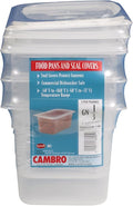 Cambro 5.6 Quarts Set of 3 Translucent Food Pans and Seal Covers 1/3 Size 6 Inch Deep