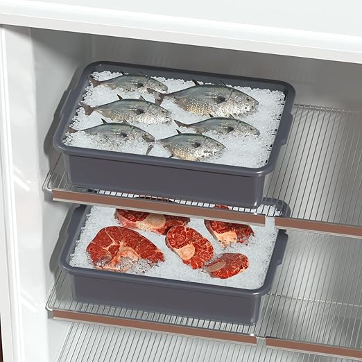 13 L Plastic Commercial Bus Tubs Restaurant Bus Tub Tote Box 4 Packs Gray