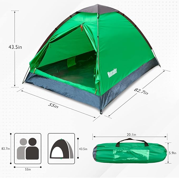 2 Person Camping Dome TentWaterproof Lightweight Portable Tents for Outdoor Camping Hiking Travel