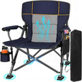 Jill Deaaa® Oversized Camping Chairs Heavy Duty Support 450 LBS Folding Outdoor Chair with Padded Back &amp Arm Folding Lawn Chairs with Side Pockets &amp Cup Holder for Outside Fishing Camp &a