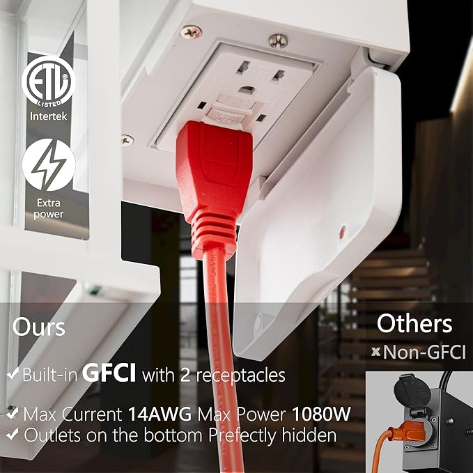 Outdoor Lights with GFCI Outlet Dusk to Dawn Front Porch Lantern Waterproof Exterior Light Fixture Mate White Outdoor Wall Sconce Wall Mount Outside Patio Lighting for House Garage