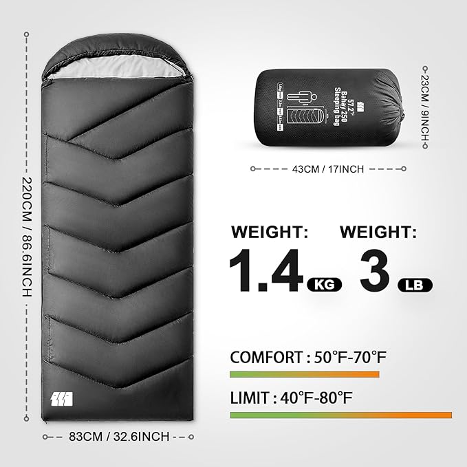 Sleeping Bags for Adults Warm WeatherLightweight for Camping Hiking Traveling