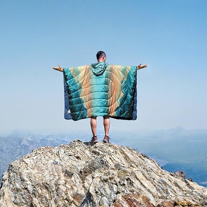 Camping BlanketHoodie Blankets Poncho Outdoor Waterproof Windproof Warm Durable &amp Portable for Stadium Concerts CarTravel Beach Picnic Grass75 * 55 inch