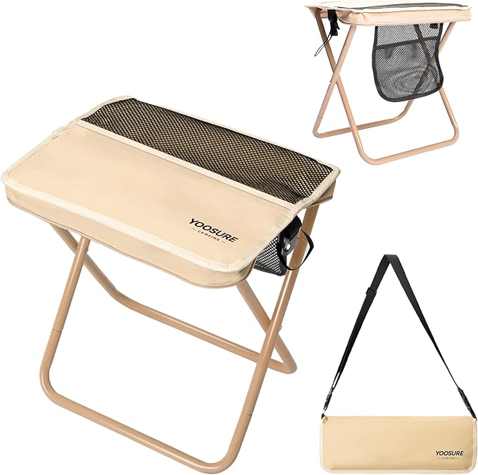 16 Extra Tall XL Portable Chair for Adults Collapsible Purse Chair Heavy Duty Camp Seat with 3 Storage Pockets for Fishing Hiking Gardening Lightweight Travel Purse Stool
