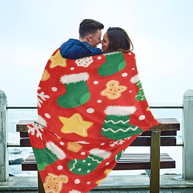 Throw Blankets For Couch Merry Christmasgreen Christmas Stockings Girl Throw Blanket 50 x 70 Inch