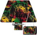 Lion of Judah Rasta Reggae Art Waterproof Outdoor Picnic Blanket Sandproof Beach Mat for Camping Hiking Grass Travelling