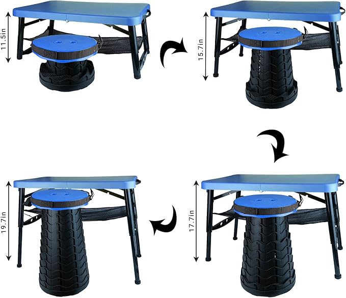 Small Folding Table Adjustable Height Camping &amp Picnic Table 4 Foot Lightweight