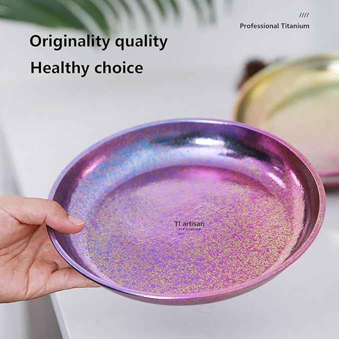 Titanium Plate Camping Picnic Tableware 27fl oz Cooking Utensils Extremely Light Dishes Bowl 110g (TA8220V)