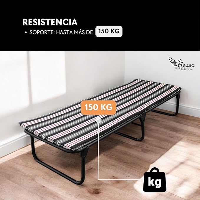 Plastic Polyester Canvas Cot with Foam Rubber Mat 3 cm (Mod KSL-H)