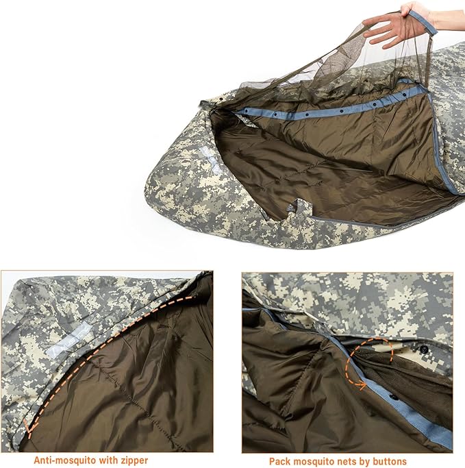 MT Military Army Force Defence 4 &amp Tropen Patrol Mummy Sleeping Bags with Bivy Cover Compression Sack Modular Sleeping System 2.0 for Cold Weather
