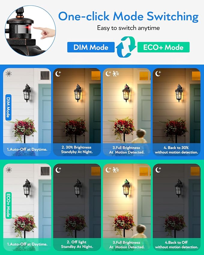 VIANIS Outdoor Motion Sensor Light Oil Rubbed Bronze Porch Lights Outside Lantern 16.4 H Dusk to Dawn Outdoor Lighting 100% Aluminum Exterior Lighting Fixtures for House Garden Patio