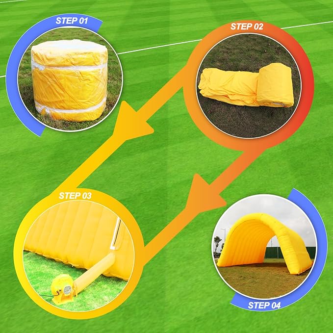 Inflatable Tunnel Sports Tunnel Entrance with Blower Football Tunnel Tent Entryway for Business Advertise Party Exhibition Promotion StreetShopSupermarketSchool