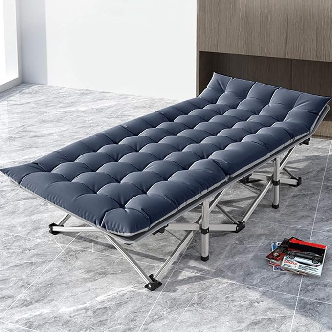 NAIZEA Folding Camping Cots for Adults Portable Cot with Mattress Heavy Duty Outdoor Bed with Carry Bag 1200d Oxford Cloth Sleeping Cots for Camping Office Nap Home Guest Beach Travel