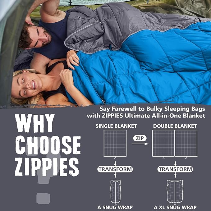 3M Thinsulate Insulation Puffy Camping Blanket for Cold Weather Queen Size Warm Camping Quilt with Zipper Waterproof Outdoor Sleeping Bag for Hammock Cozy &amp Versatile Gift for Men and Women