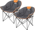 Suntime Sofa Chair Oversize Padded Moon Leisure Portable Stable Comfortable Folding Chair for Camping Hiking Carry Bag(2 Pack)