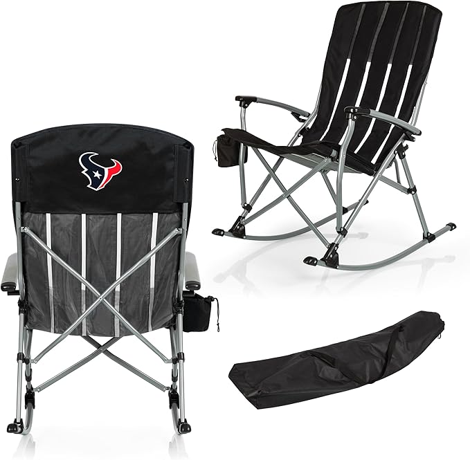 Picnic TIME NFL Unisex-Adult NFL Outdoor Rocking Camp Chair XL Heavy Duty Camping Chair for Adults