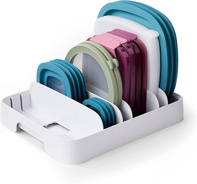 YouCopia StoraLid Adjustable Food Container Lid Organizer for Kitchen Cabinet Storage Large 24 Lids Premium Edition