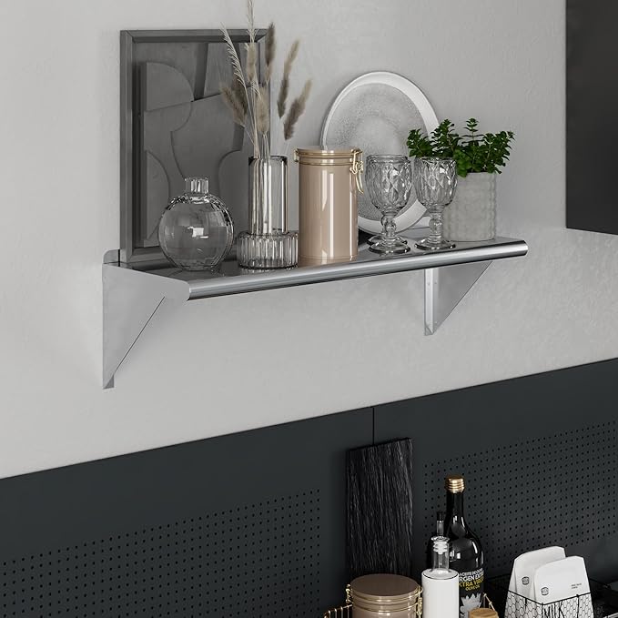 AmGood 12 X 36 Stainless Steel Wall Shelf | NSF | Metal Shelving | Garage Laundry Storage Utility Room | Restaurant Commercial Kitchen