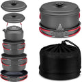 Alocs Camping Cookware Set Camping Gear Compact Camping Pots and Pans Set Durable Hard Alumina Camping Cooking Set for Outdoor Backpacking Camping Hiking Picnic Included Mesh Carry Bag