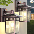 Compact Bronze Outdoor Lights for House Dusk to Dawn Exterior Lighting Fixtures Outdoor Wall Lights for House Garden Entryway Doorway Anti-Rust Waterproof E26 Socket 2-Pack