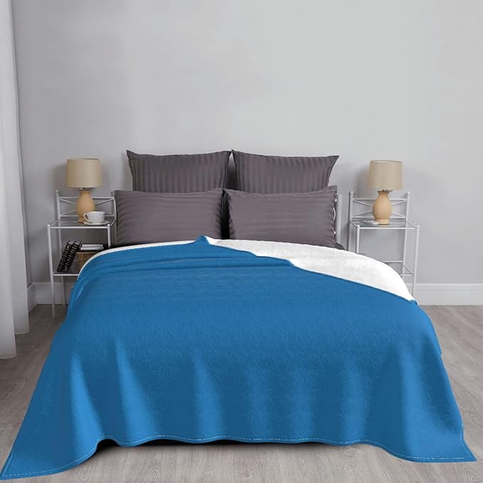 Sky Blue Soft Fleece Blanket 60 * 50 inch Soft Sofa Blanket Suitable for Sofa Camping Travel Night Cover Blanket